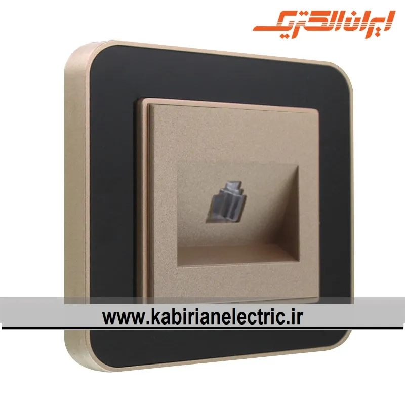 KB-000408 سوکت تلفن ارس بژ زه مشکی میانی بژ ایران الکتریک - تصویر 1