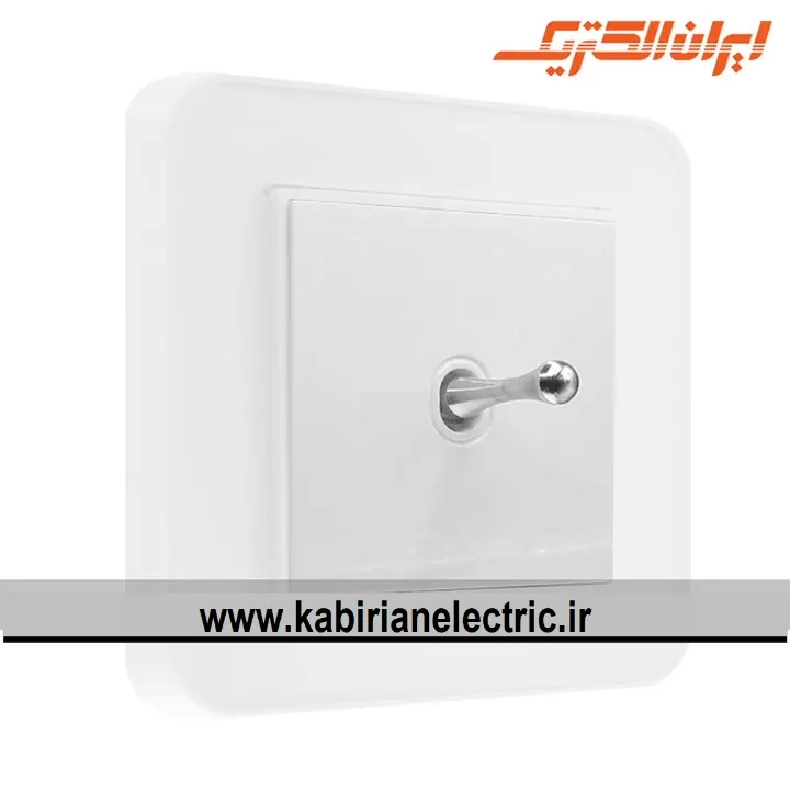 KB-000466 کلید تک پل اهرمی ارس سفید زه سفید میان سفید ایران الکتریک - تصویر 1