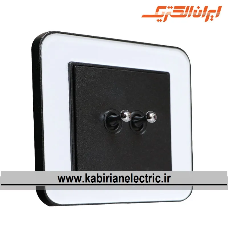 KB-000501 کلید دو پل اهرمی ارس مشکی زه سفید میان مشکی ایران الکتریک - تصویر 1