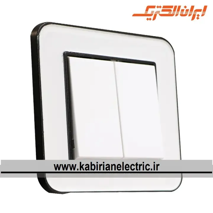 KB-000515 کلید دو پل ارس مشکی زه سفید میان سفید ایران الکتریک - تصویر 1
