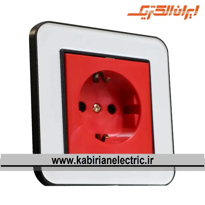 KB-000519 پریز برق UPS ارس مشکی زه سفید میان سفید ایران الکتریک - تصویر 1