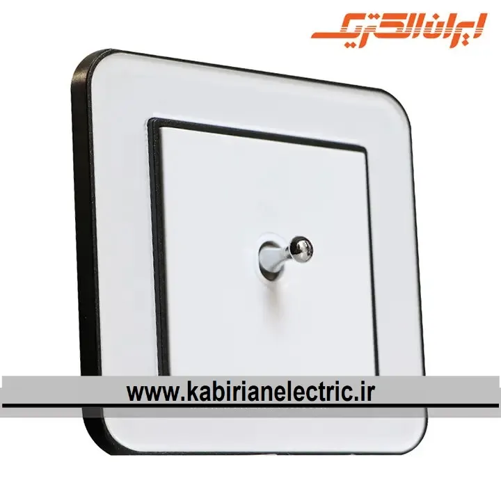 KB-000522 کلید تک پل اهرمی ارس مشکی زه سفید میان سفید ایران الکتریک - تصویر 1