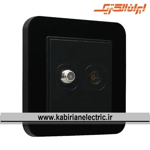 KB-000556 پریز آنتن دوتایی -TV-SAT ارس مشکی زه مشکی ایران الکتریک - تصویر 1