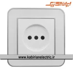 پریز برق ساده ارس نقره ای زه سفید میا ن سفید ایران الکتریک - تصویر 2
