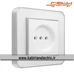 پریز برق ساده ارس نقره ای زه سفید میا ن سفید ایران الکتریک