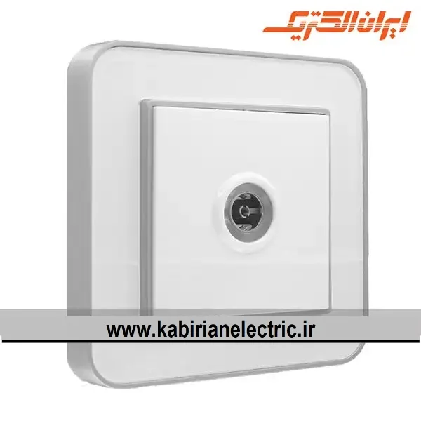 KB-000686 پریز آنتن TV ارس نقره ای زه سفید میا ن سفید ایران الکتریک - تصویر 1