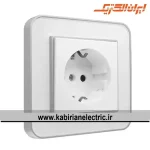 پریز برق ارتدار ارس نقره ای زه سفید میا ن سفید ایران الکتریک