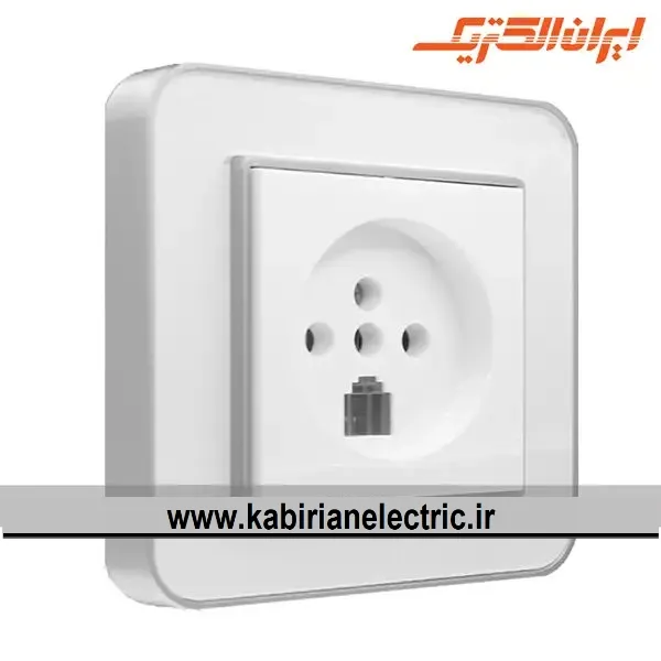 KB-000690 پریز تلفن دو کاره ارس نقره ای زه سفید میا ن سفید ایران الکتریک - تصویر 1