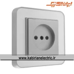 پریز برق ساده ارس نقره ای زه سفید میان نقره ای ایران الکتریک