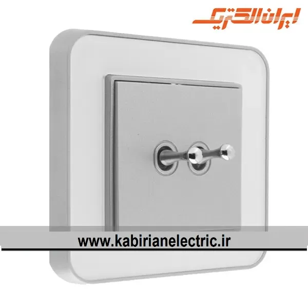 KB-000730 کلید دو پل اهرمی ارس نقره ای زه سفید میان نقره ای ایران الکتریک - تصویر 1
