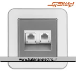 سوکت تلفن دوتایی ارس نقره ای زه سفید میان نقره ای ایران الکتریک - تصویر 2