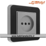 پریز برق ساده ارس نقره ای زه مشکی میان نقره ای ایران الکتریک