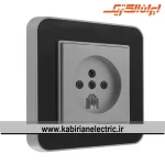 پریز تلفن دو کاره ارس نقره ای زه مشکی میان نقره ای ایران الکتریک