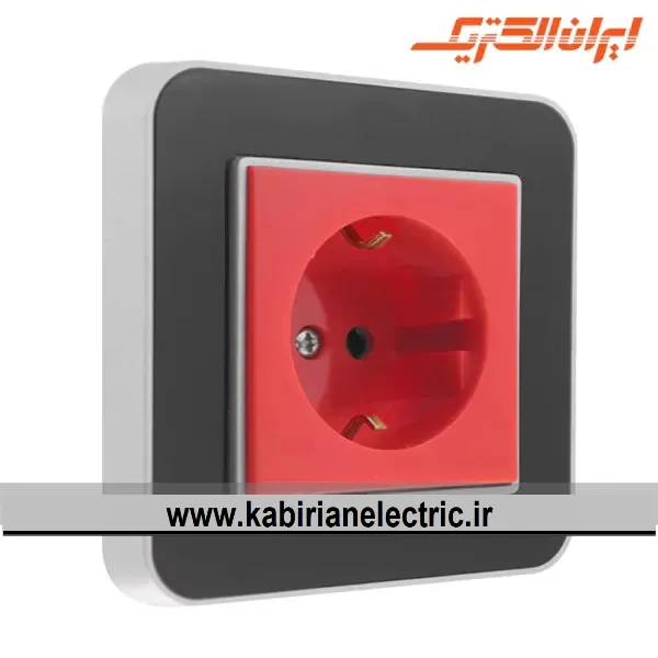 KB-000748 پریز برق UPS ارس نقره ای زه مشکی میان نقره ای ایران الکتریک - تصویر 1
