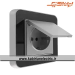 پریز برق ارت دربدار ارس نقره ای زه مشکی میان نقره ای ایران الکتریک