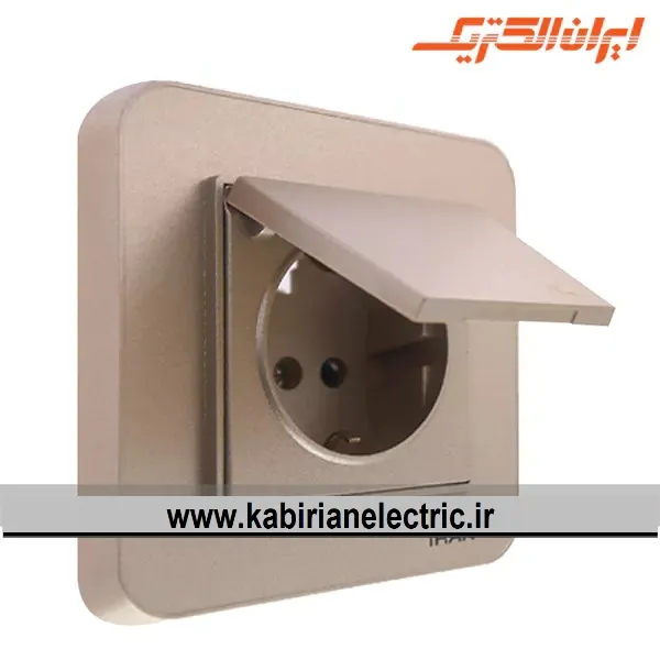 KB-000782 پریز برق ارت دربدار ارس بژ ایران الکتریک - تصویر 1