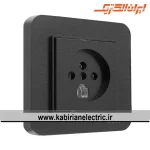 پریز تلفن دوکاره ارس مشکی ایران الکتریک