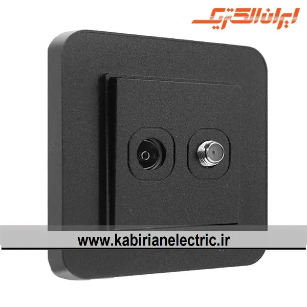 KB-000841 پریز آنتن دوتایی TV-SAT ارس مشکی ایران الکتریک - تصویر 1