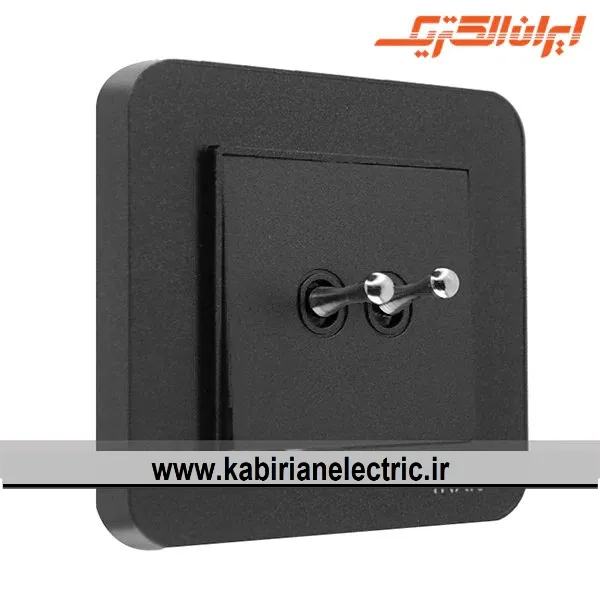 KB-000842 کلید دو پل اهرمی ارس مشکی ایران الکتریک - تصویر 1
