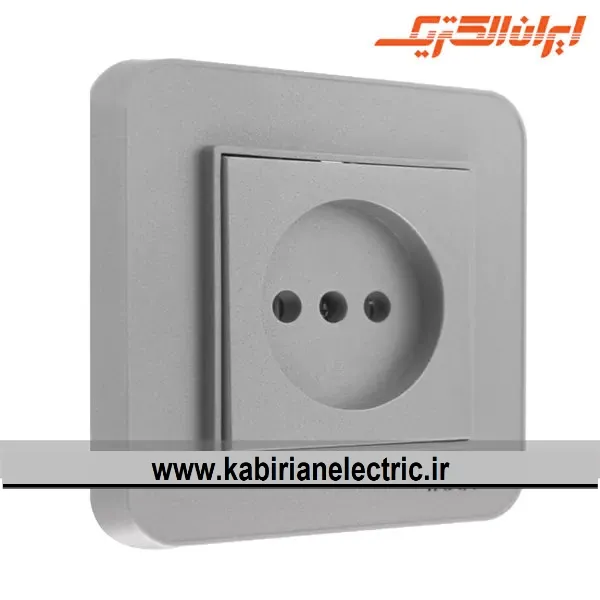 KB-000852 پریز برق ساده ارس نقره ای ایران الکتریک - تصویر 1
