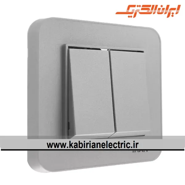 KB-000856 کلید دو پل ارس نقره ای ایران الکتریک - تصویر 1