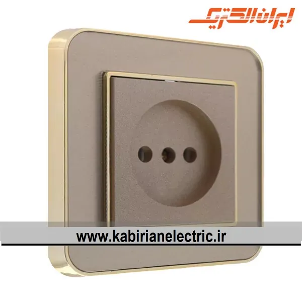 KB-000880 پریز برق ساده ارس متال طلایی زه بژ میان بژ ایران الکتریک - تصویر 1