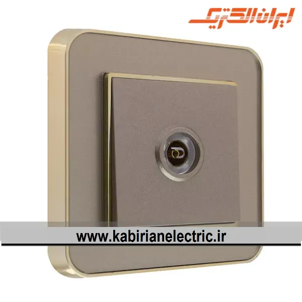 KB-000882 پریز آنتن TV ارس متال طلایی زه بژ میان بژ ایران الکتریک - تصویر 1