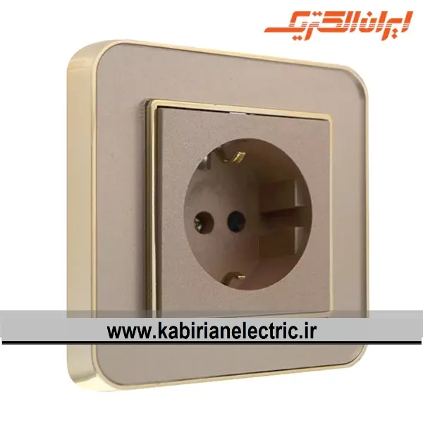 KB-000885 پریز برق ارتدار ارس متال طلایی زه بژ میان بژ ایران الکتریک - تصویر 1