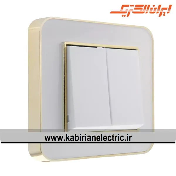 KB-000912 کلید دو پل ارس متال طلایی زه سفید میان سفید ایران الکتریک - تصویر 1