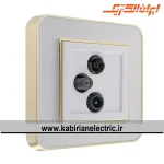 پریز آنتن RD-SAT-TV ارس متال طلایی زه سفید میان سفید ایران الکتریک
