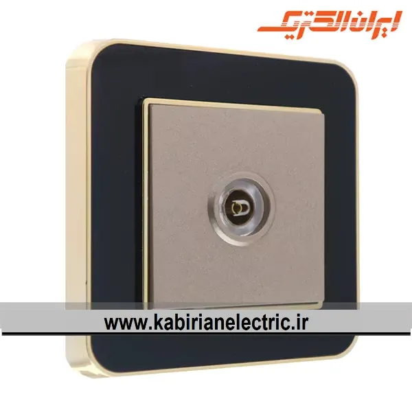 KB-000938 پریز آنتن TV ارس متال طلایی زه مشکی میان بژ ایران الکتریک - تصویر 1