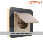 پریز برق ارت دربدار ارس متال طلایی زه مشکی میان بژ ایران الکتریک