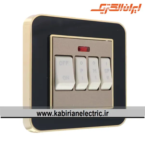 KB-000958 کلید کولر ارس متال طلایی زه مشکی میان بژ ایران الکتریک - تصویر 1