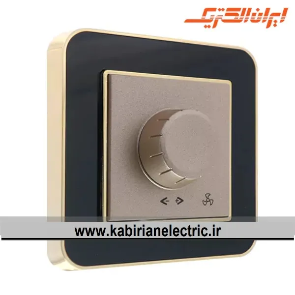 KB-000960 کلید دیمر ارس متال طلایی زه مشکی میان بژ ایران الکتریک - تصویر 1
