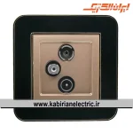 پریز آنتن RD-SAT-TV ارس متال طلایی زه مشکی میان بژ ایران الکتریک - تصویر 2