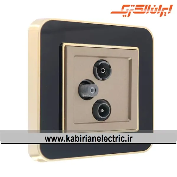 KB-000961 پریز آنتن RD-SAT-TV ارس متال طلایی زه مشکی میان بژ ایران الکتریک - تصویر 1
