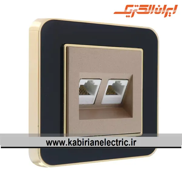 KB-000963 سوکت شبکه کامپیوتر ارس متال طلایی زه مشکی میان بژ ایران الکتریک - تصویر 1
