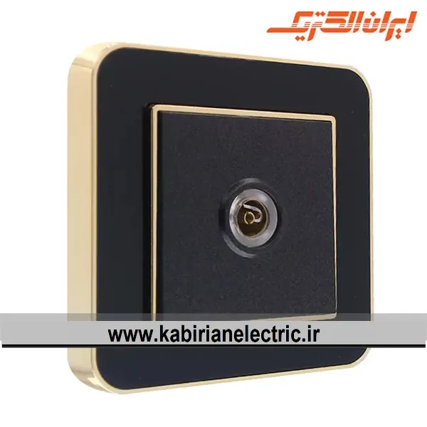 KB-000966 پریز آنتن TV ارس متال طلایی زه مشکی میان مشکی ایران الکتریک - تصویر 1