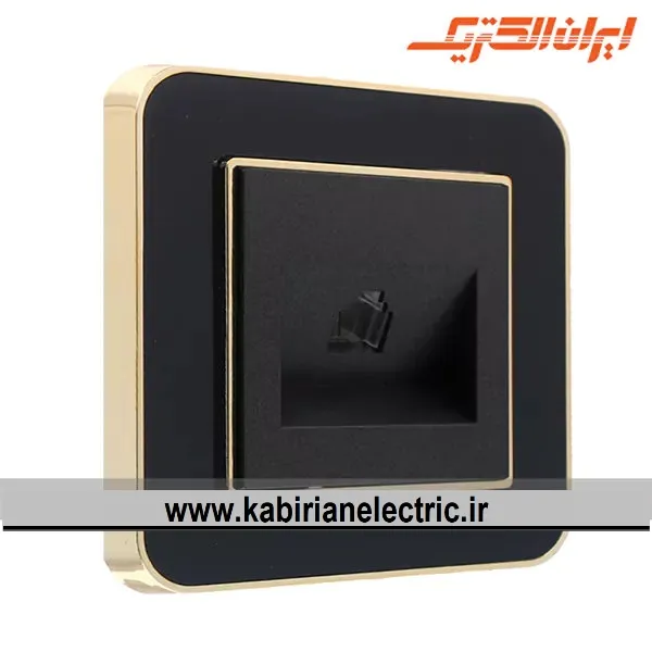 KB-000973 سوکت تلفن ارس متال طلایی زه مشکی میان مشکی ایران الکتریک - تصویر 1