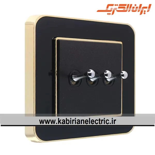 KB-000987 کلید سه پل اهرمی ارس متال طلایی زه مشکی میان مشکی ایران الکتریک - تصویر 1