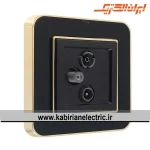 پریز آنتن RD-SAT-TV ارس متال طلایی زه مشکی میان مشکی ایران الکتریک