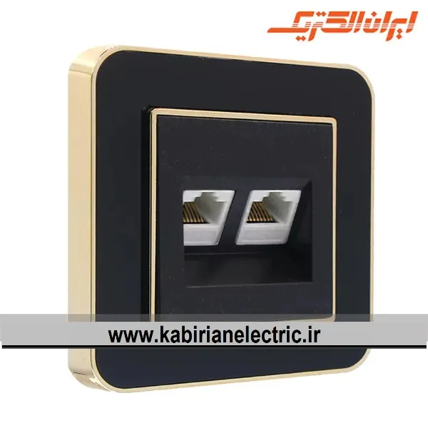 KB-000991 سوکت شبکه کامپیوتر ارس متال طلایی زه مشکی میان مشکی ایران الکتریک - تصویر 1