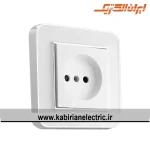 پریز برق ساده ارس متال سیلور زه سفید میان سفید ایران الکتریک