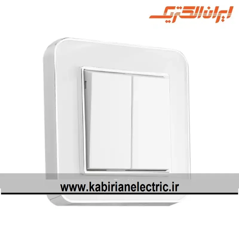 KB-000996 کلید دو پل ارس متال سیلور زه سفید میان سفید ایران الکتریک - تصویر 1
