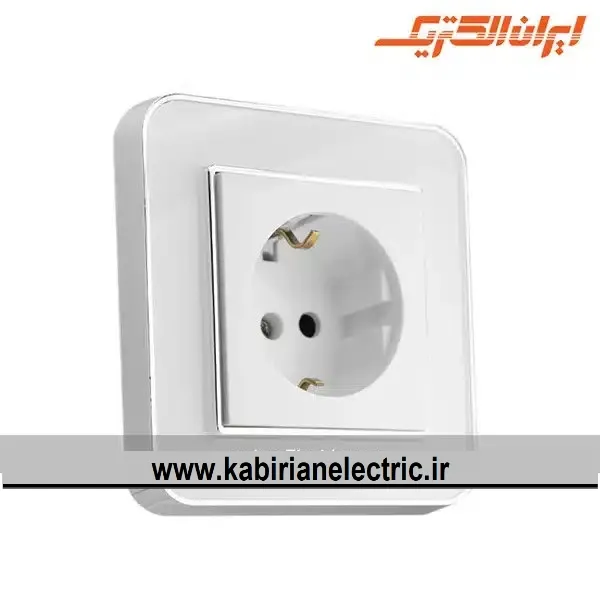 KB-000997 پریز برق ارتدار ارس متال سیلور زه سفید میان سفید ایران الکتریک - تصویر 1