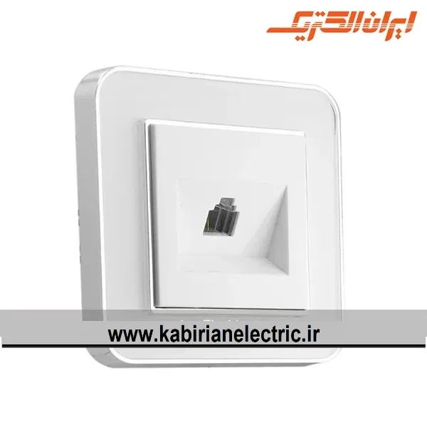 KB-001001 سوکت تلفن ارس متال سیلور زه سفید میان سفید ایران الکتریک - تصویر 1