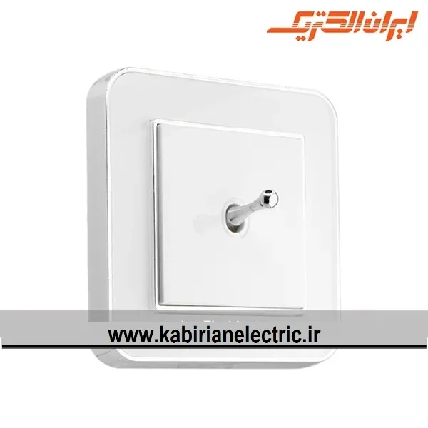 KB-001003 کلید تک پل اهرمی ارس متال سیلور زه سفید میان سفید ایران الکتریک - تصویر 1