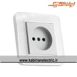 پریز برق ساده ارس متال سیلور زه سفید میان نقره ای ایران الکتریک