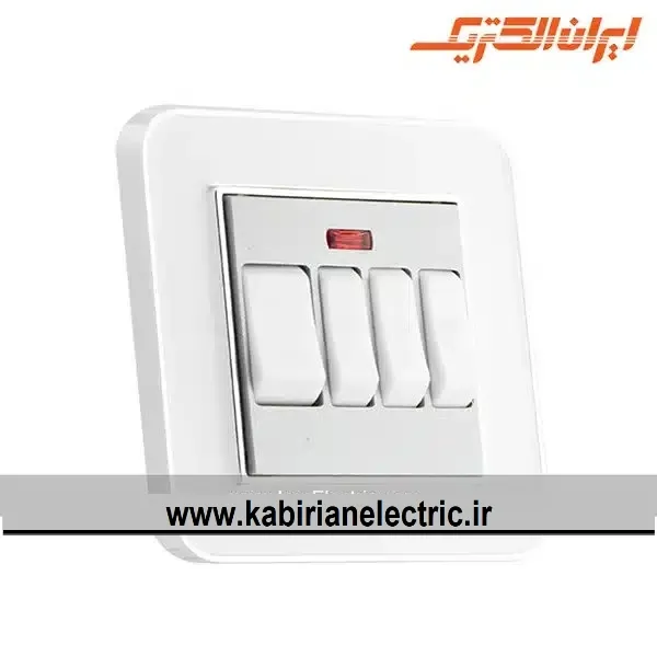 KB-001042 کلید کولر ارس متال سیلور زه سفید میان نقره ای ایران الکتریک - تصویر 1