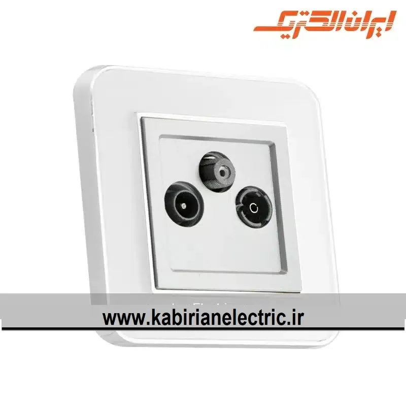 KB-001045 پریز آنتن RD-SAT-TV ارس متال سیلور زه سفید میان نقره ای ایران الکتریک - تصویر 1